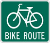 Bike Route Sign with image of Bicycle 