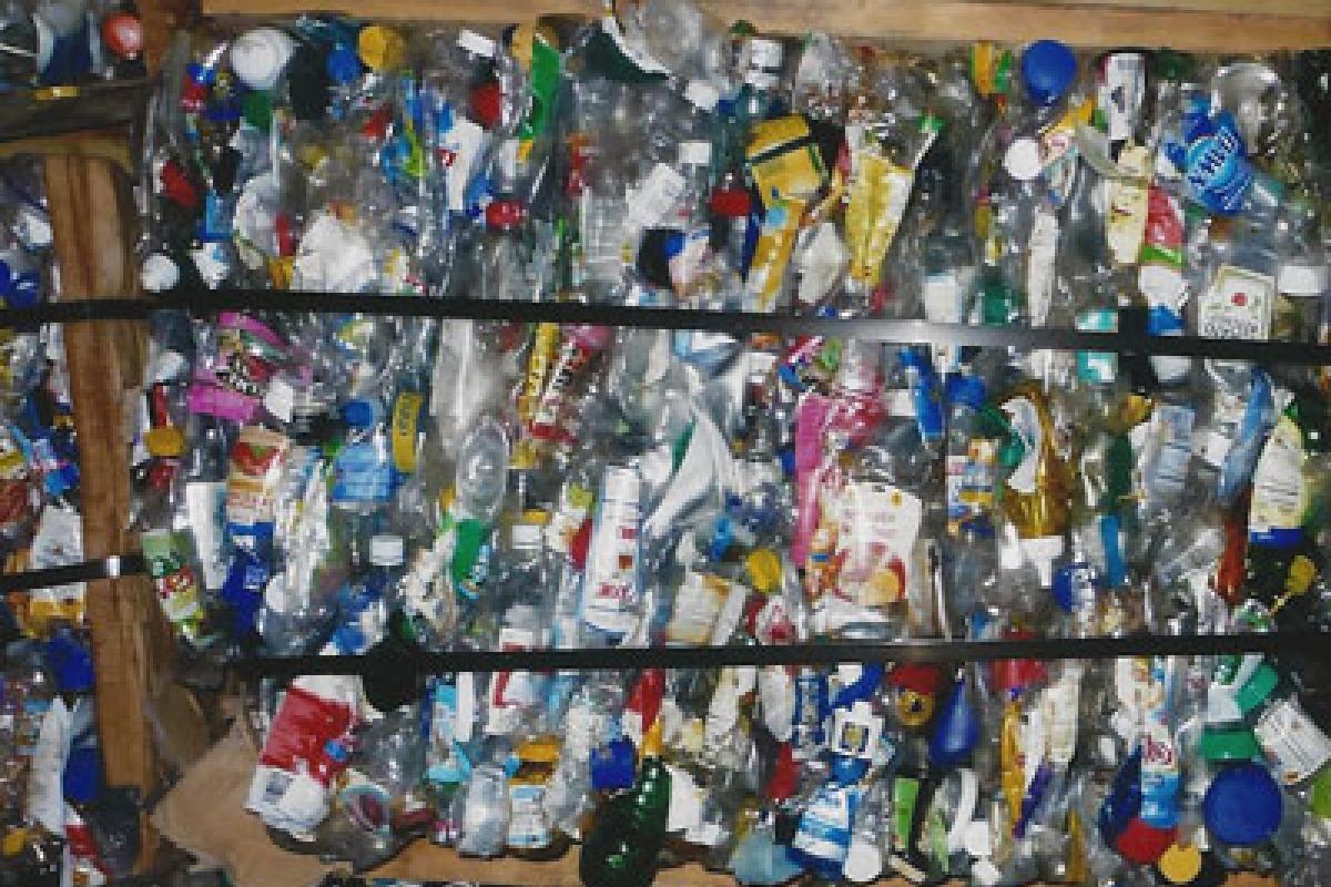Bottles Smashed together for Recycling